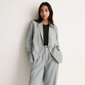 Madewell Light Gray Single-Button Blazer